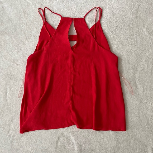 Women Red Strappy Tank Top - Picture 3 of 4